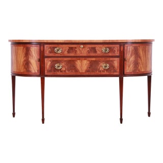 Hekman Hepplewhite Banded Flame Mahogany Sideboard Credenza For Sale