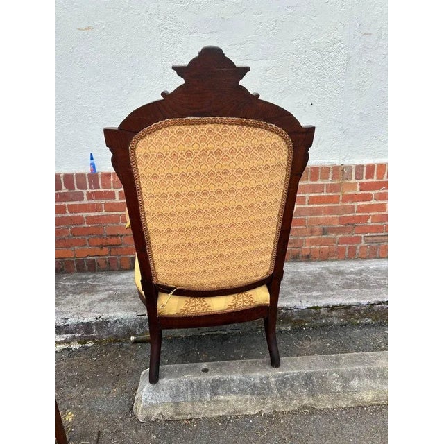 Victorian Antique Eastlake Victorian Renaissance Revival Open Armchair. 19th Century For Sale - Image 3 of 12