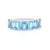 4.6Ct Emerald Cut Blue Topaz Art Deco Band Ring Size 7 For Sale - Image 4 of 14