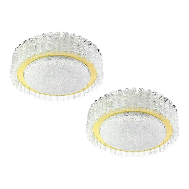 Murano Glass Tubes Flush Mount from Doria, Germany, 1960s For Sale