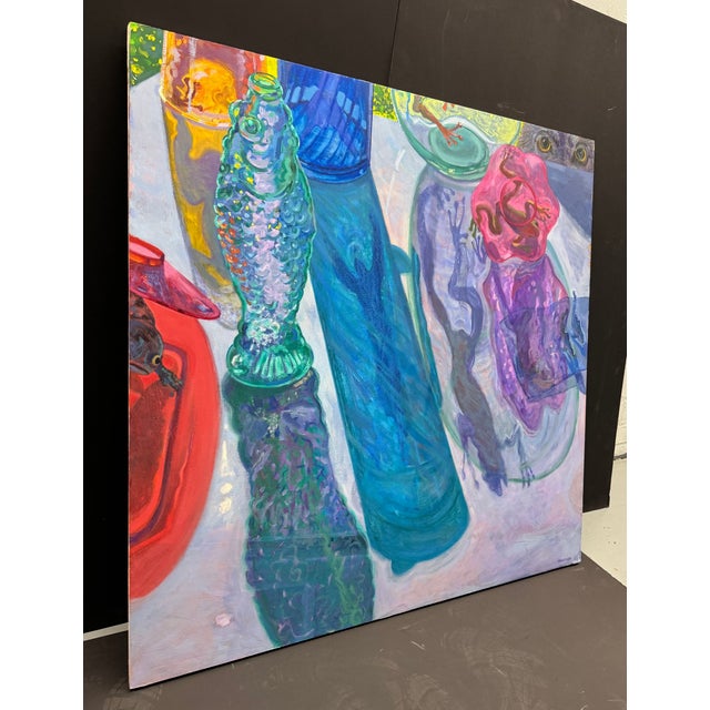 "Violet Vertigo" by Walter Hnatysh, Oil on Panel Circa 1990 For Sale - Image 4 of 7