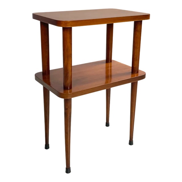 Mid-Century Modern Italian Double Shelf Coffee Table in Wood, 1950s For Sale