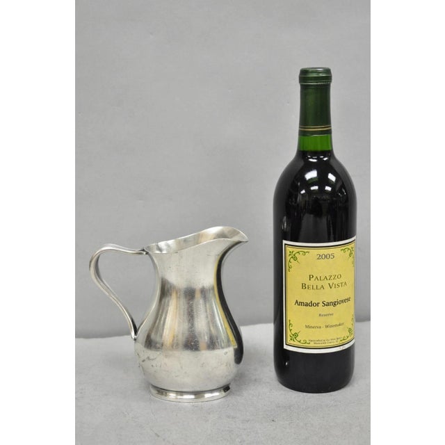 Victorian Vintage 1940s Us Navy Reed & Barton Silver Plated Soldered Small Creamer Pitcher For Sale - Image 3 of 14