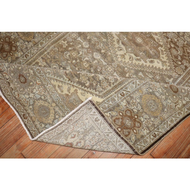 Vintage Zabihi Collection Persian Hamedan Neutral Color Accent Rug - 4'8" x 6'10" For Sale - Image 10 of 10