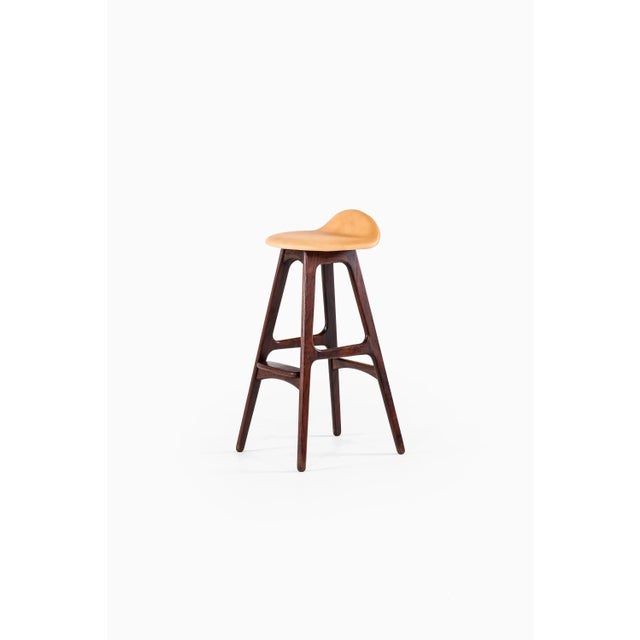 Wood Scandinavian Modern Danish Leather and Rosewood Model OD-61 Bar Stool by Erik Buch for Oddense møbelfabrik, 1964 For Sale - Image 7 of 7