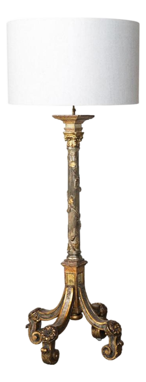 Antique Torchere Floor Lamp