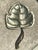 Vintage Hammered Metal Leaf Tray With Horn Handle For Sale - Image 12 of 12