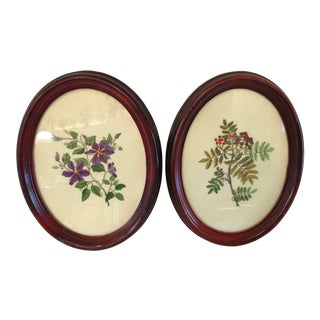 Vintage Botanical Needlework Art - a Pair For Sale