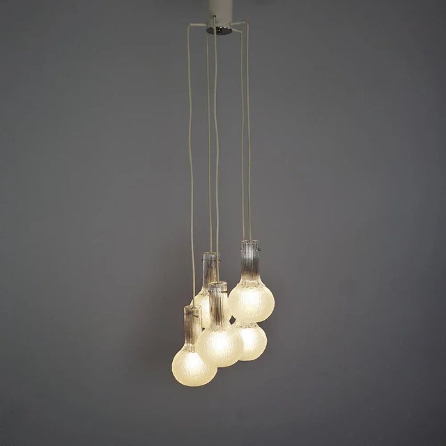 5-Light Battuto Effect Cascade Ceiling Lamp from Limburg, 1970s For Sale - Image 10 of 11