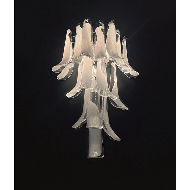 Vintage Italian Lattimo Murano Glass Petals Wall Lights, 1990, Set of 2 For Sale - Image 14 of 16