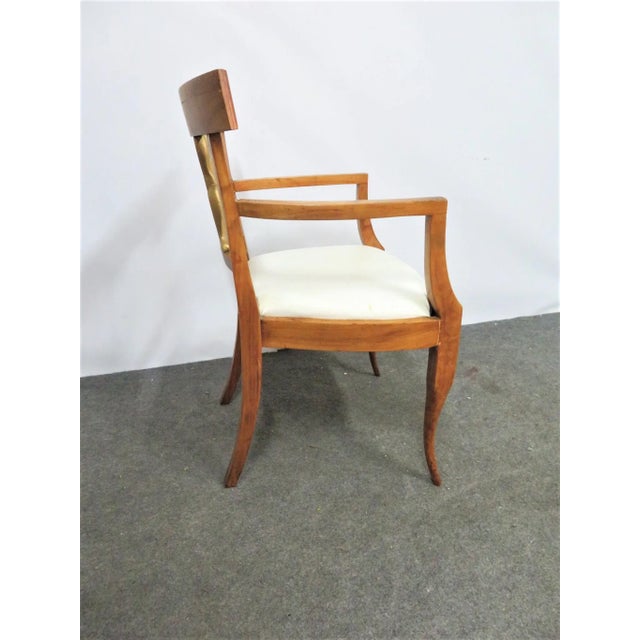 Early 20th Century Biedermeier Style Gilt Swan Arm Chair For Sale In Philadelphia - Image 6 of 7