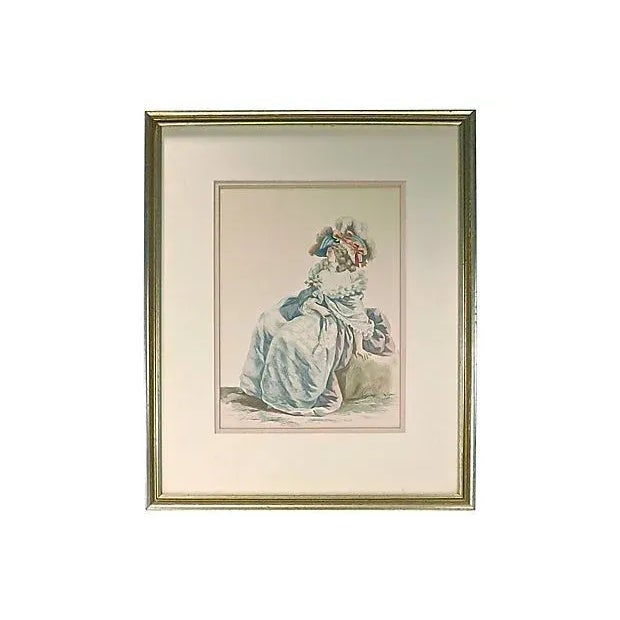 Vintage 18th Century Fashion Engraving For Sale