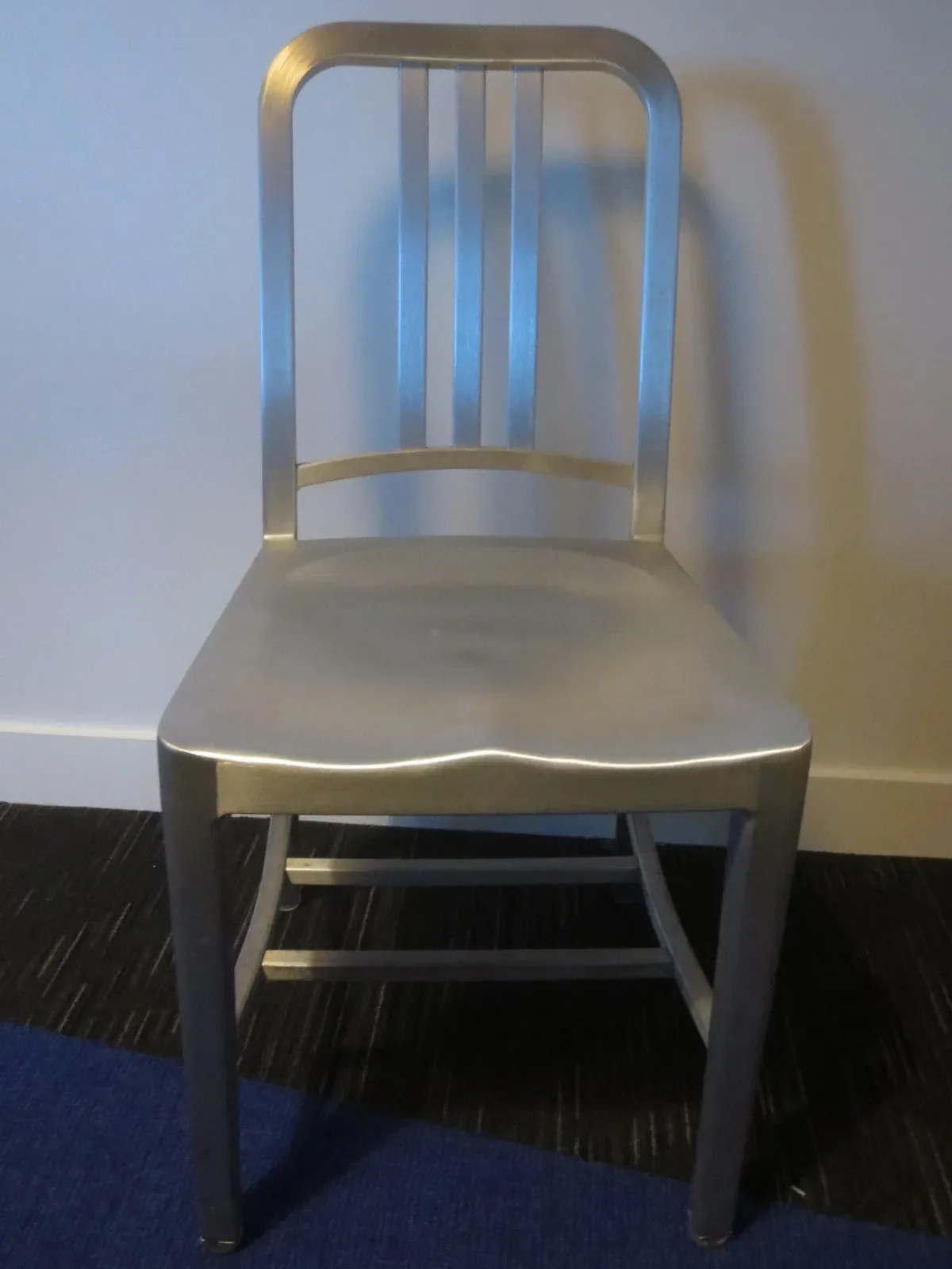 Emeco 1006 Navy Chair in Brushed Aluminum | Chairish