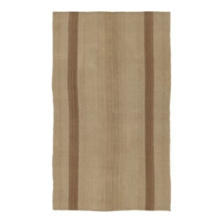 Rug & Kilim's Contemporary Minimalist Rez Kilim With Earth-Toned Geometry For Sale