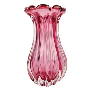 Czech Crystal Glass Vase attributed to Josef Hospodka, 1970s For Sale