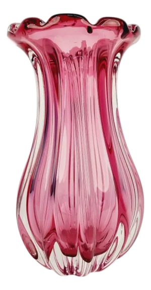 Czech Crystal Glass Vase attributed to Josef Hospodka, 1970s