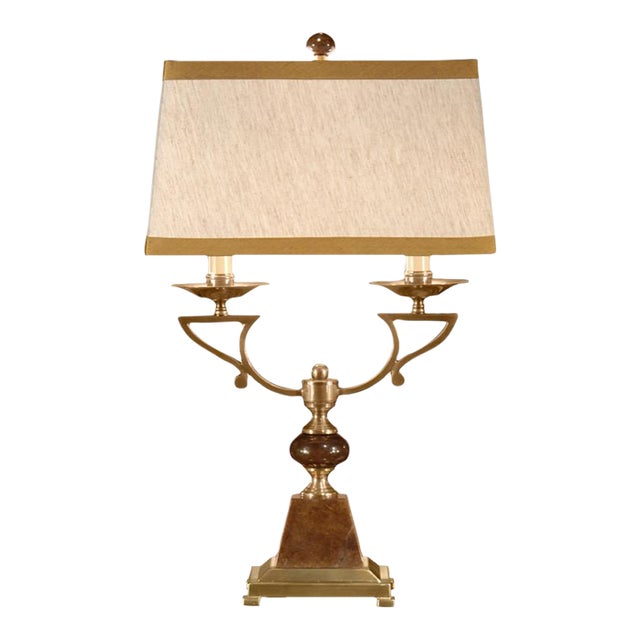 Wildwood Marble Double Candle Table Lamp For Sale