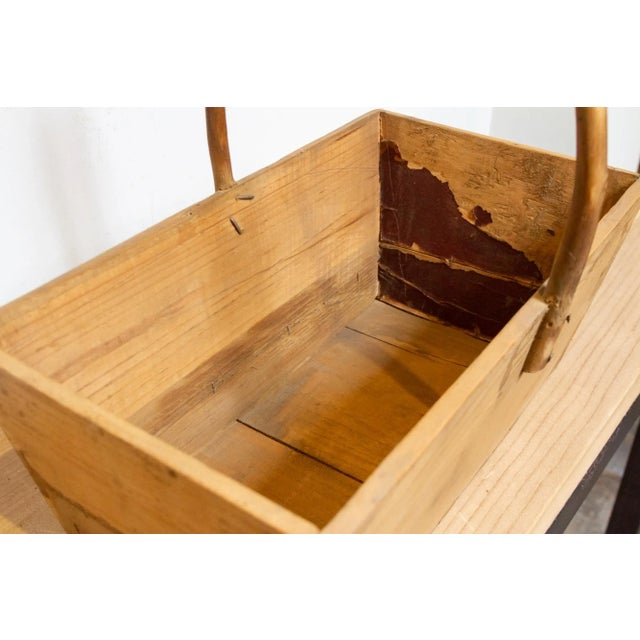 Long Farmhouse Bamboo & Wooden Basket For Sale In Los Angeles - Image 6 of 7