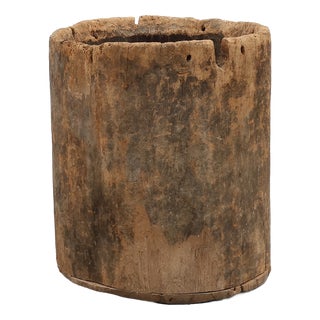 19th Century French Primitive Hollowed Oak Tree Trunk Planter For Sale