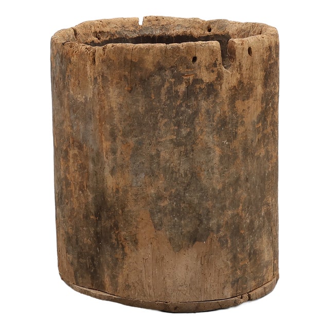 19th Century French Primitive Hollowed Oak Tree Trunk Planter For Sale