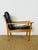 Mid-Century Modern Vintage Scandinavian Lounge Chair in Black Leather and Wood, 1960s For Sale - Image 3 of 15