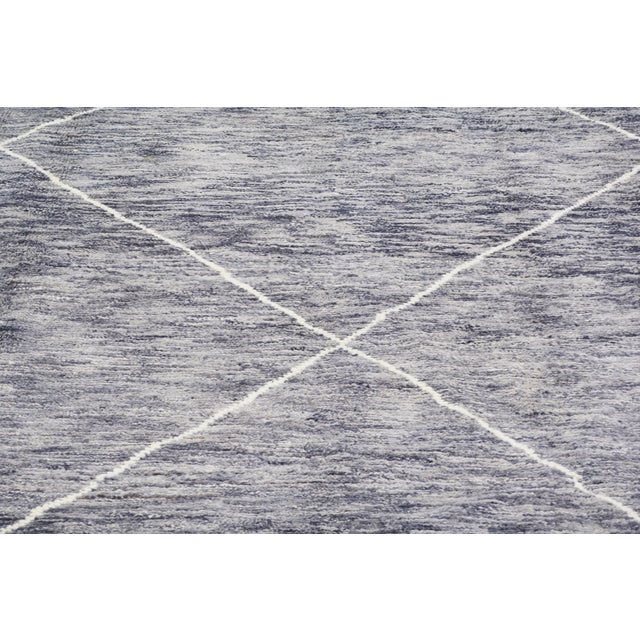 Modern Moroccan Hand Knotted Wool Rug, 5'8"x8'2" For Sale In New York - Image 6 of 6