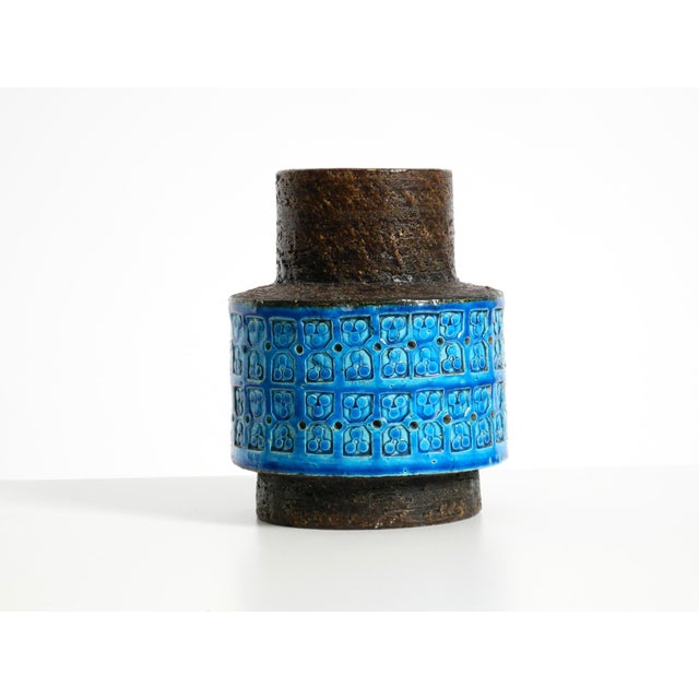 Rimini Blue Ceramic Vase by Aldo Londi for Bitossi, Italy, 1960s For Sale - Image 15 of 15