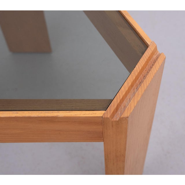 Beechwood Smoked Glass Side Tables by Porada Arredi, Italy, 1970s, Set of 2 For Sale - Image 11 of 12