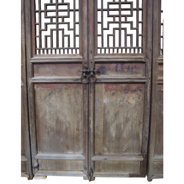 Antique Chinese 6 Panel Lattice Wood Screen Doors For Sale In Greensboro - Image 6 of 12