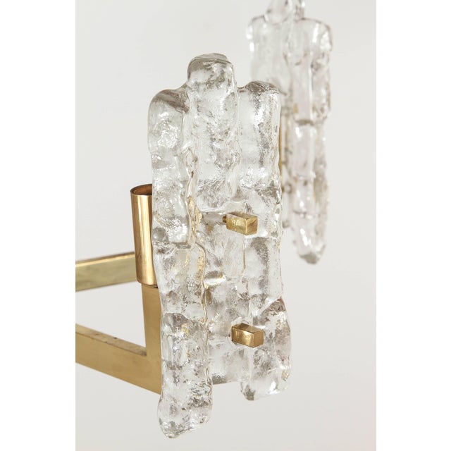 Italian Glass Pendant With Kalmar Textured Glass Shades For Sale - Image 9 of 10