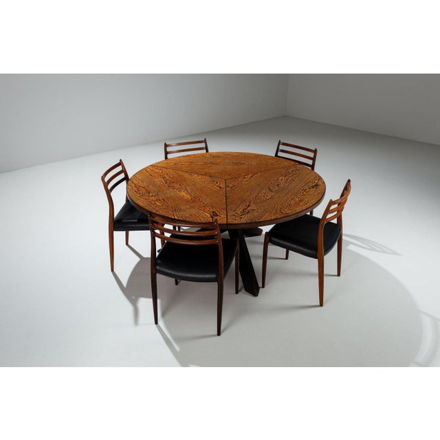 Striking tripod dining table by gerard geytenbeek produced by azs meubelen in the netherlands in the 1960s. The table is...