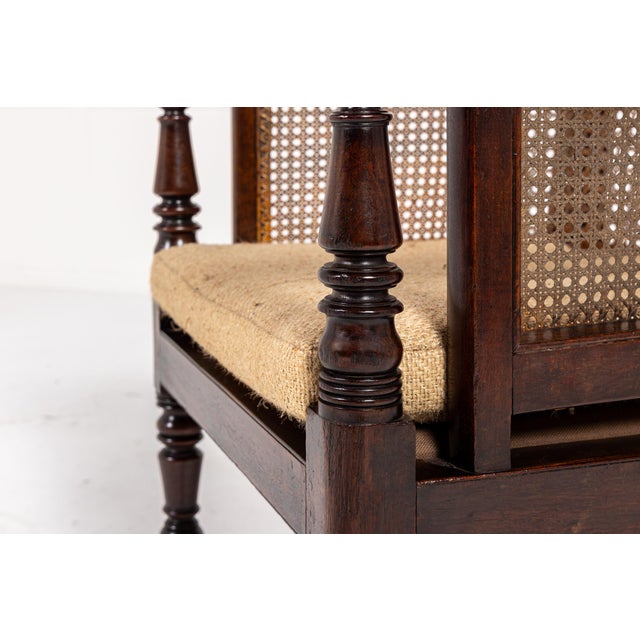 Regency Mahogany Bergère Library Armchair in the style of Gillows For Sale - Image 5 of 8