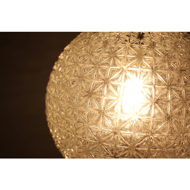 Mid-Century Glass Pendant Lamp, 1960s, in Very Good conditions. Designed 1960 to 1969 Up to 250V (Europe/UK Standard).The...