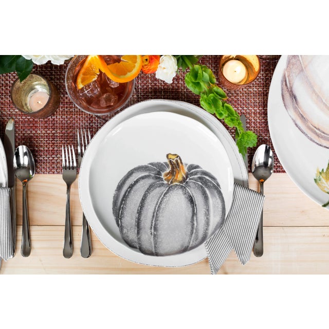 Ceramic VIETRI Pumpkins Assorted Salad Plates - Set of 4 For Sale - Image 7 of 13