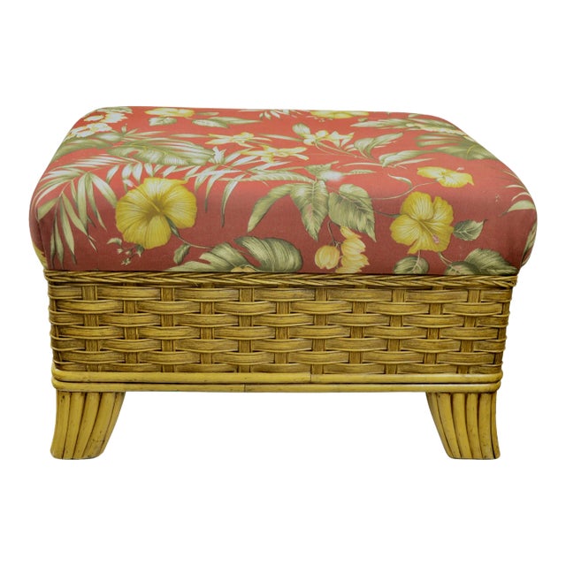 Braxton Culler Woven Bamboo Ottoman For Sale