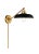 Chapman & Myers by Visual Comfort Studio Wellfleet Single Arm Wide Task Sconce, Midnight Black & Burnished Brass For Sale - Image 4 of 5