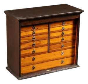 Early 20th Century 16-Drawer Oak Dental Cabinet