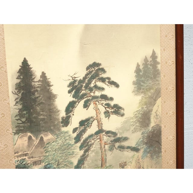 Tall Vintage Japanese Panel Screen Picture Forest Landscape and Signed For Sale In Los Angeles - Image 6 of 18