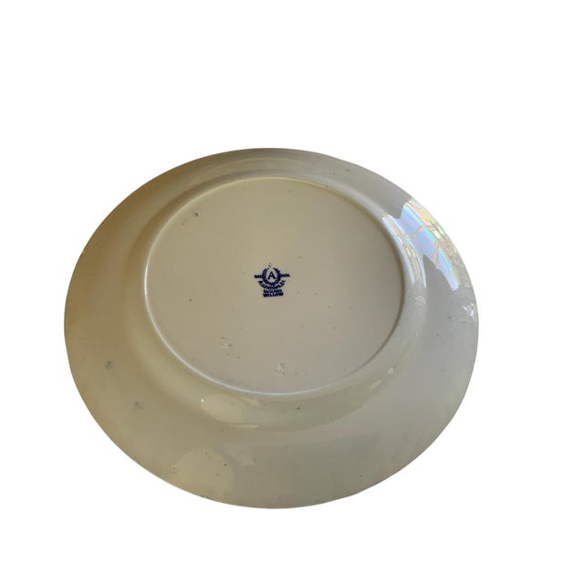 Asian Antique Allertons LTD Blue Willow 10" Dinner Plate Smooth Edge Crown Stamp Staffordshire England 1929 - a Pair For Sale - Image 3 of 4