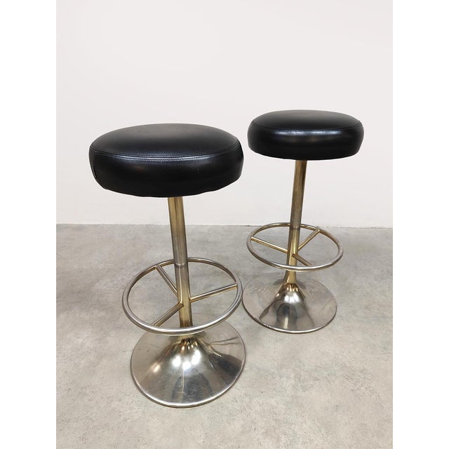 Unique find! These beautiful vintage bar stools from Sweden. A design by Borje Johanson. Produced by Johanson Design in...