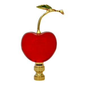 Cherry Lamp Finial on Brass Hardware