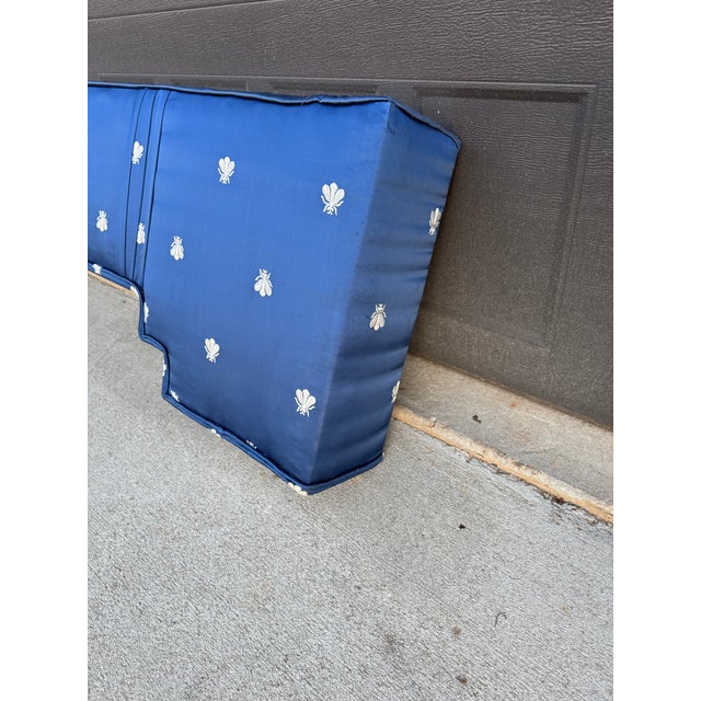 Late 20th Century Vintage French Empire Inspired Napoleonic Bee Navy Window Cornice / Valance For Sale - Image 5 of 9