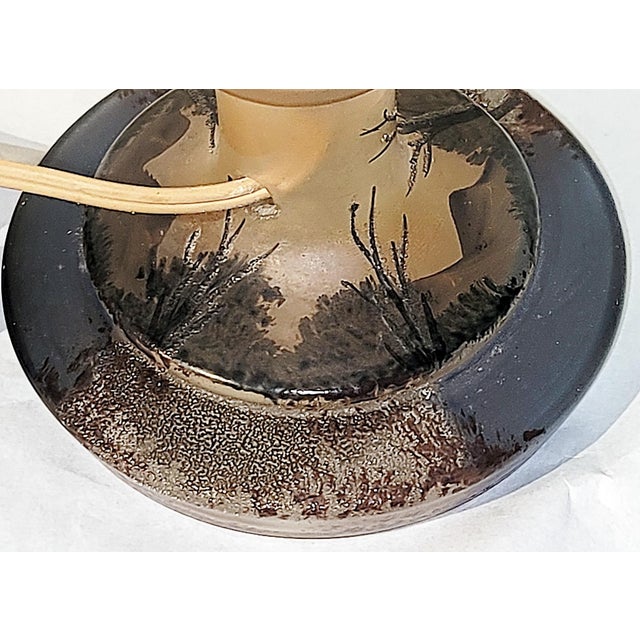 1940s Reverse Painted Boudoir Table Lmap For Sale - Image 11 of 12