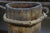 3 Antique Tibetan Wood Yak Butter Churn Buckets For Sale - Image 15 of 17