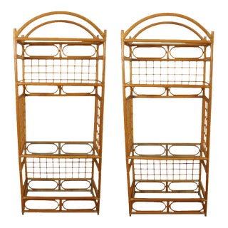 Pair of Faux Bamboo Étagères For Sale