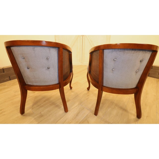 Vintage Hollywood Regency Cane Back Chairs For Sale - Image 6 of 9