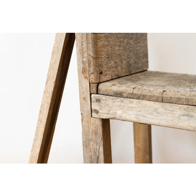 Early 20th Century Make-Do Wood Shop Chair For Sale In Boston - Image 6 of 12