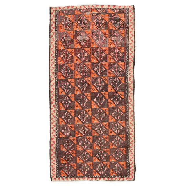 Textile Handwoven Vintage Turkish Kilim Rug For Sale - Image 7 of 7