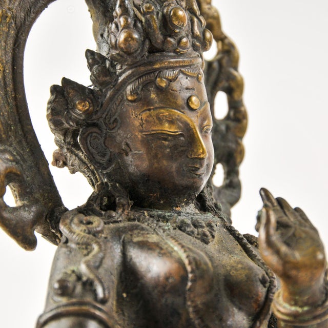 Antique Bronze Goddess Bodhisattva Tara 9.75" Tall For Sale - Image 18 of 18