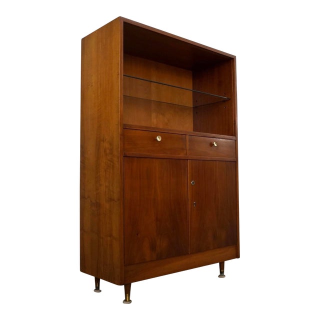 1960’s Mid-Century Modern Walnut Cabinet / Hutch For Sale
